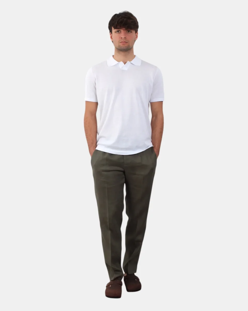 PANTALONE CON COULISSE MICHELE CARBONE MOD. ADAM - 1020 MILITARE - immagine 5