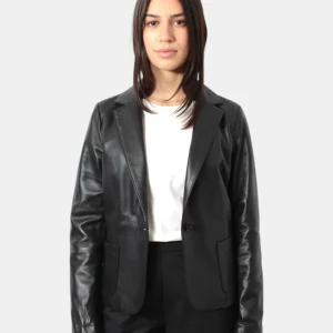 GIACCA IN PELLE MOD. OXFORD GINGER - NERO