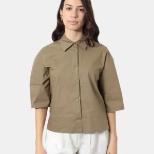 CAMICIA MANICA LUNGA MEIMEI J - 710 EUCALIPTUS