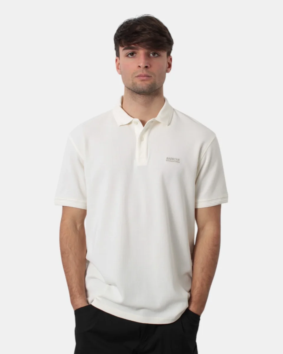 polo a manica corta barbour international mod. charlie textured - wh32 whisper white