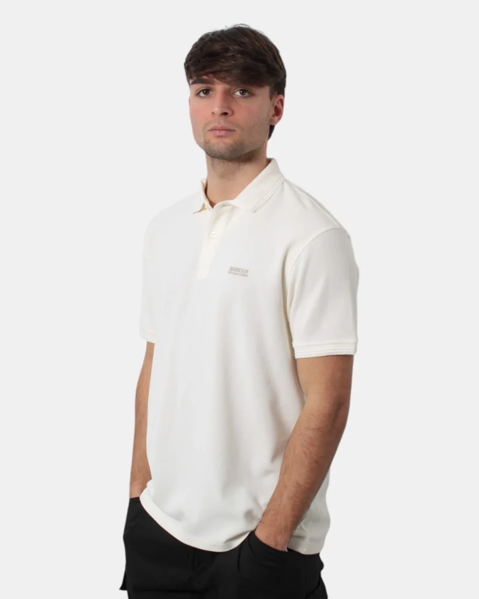 polo a manica corta barbour international mod. charlie textured - wh32 whisper white - immagine 3