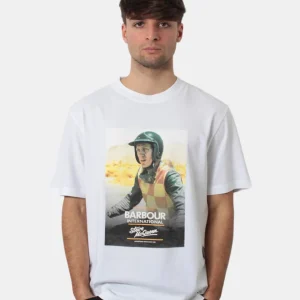 t-shirt barbour international mod. nicholl smq graphic - wh11 whisper white