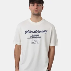 t-shirt barbour international mod. colman smq graphic - wh32 whisper white