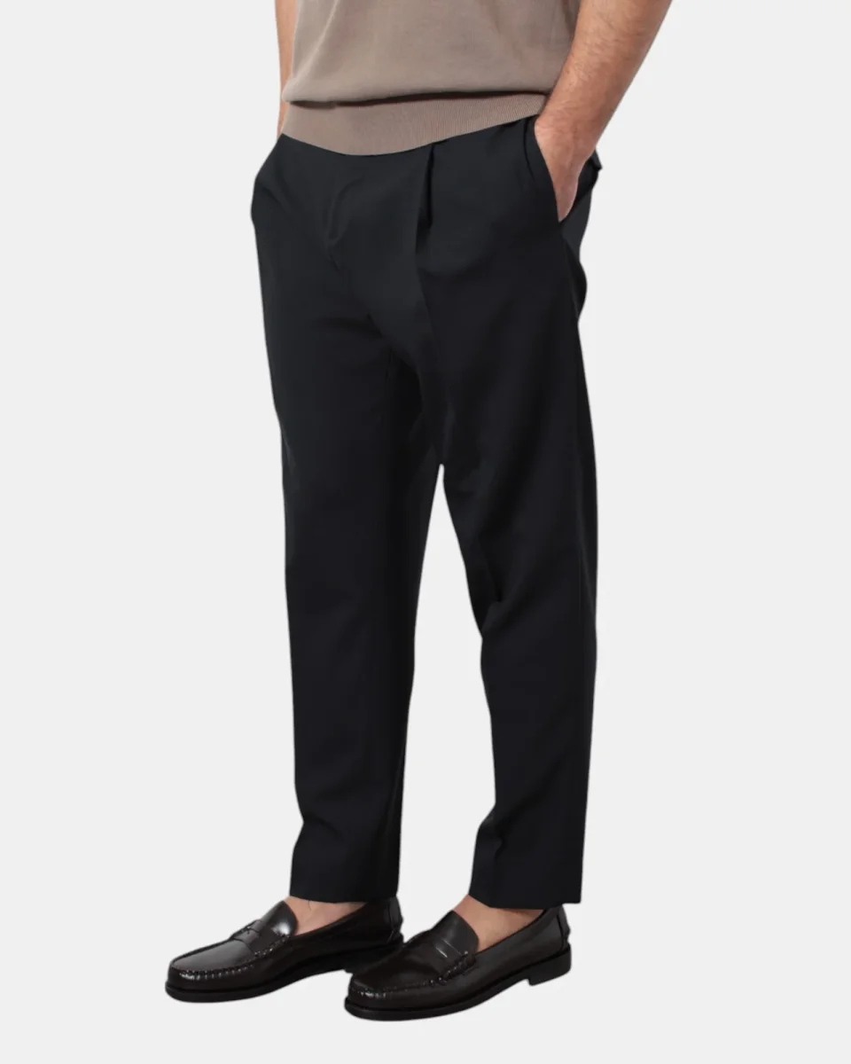 pantalone mod. andy regular senza cintura - blu scuro - immagine 3