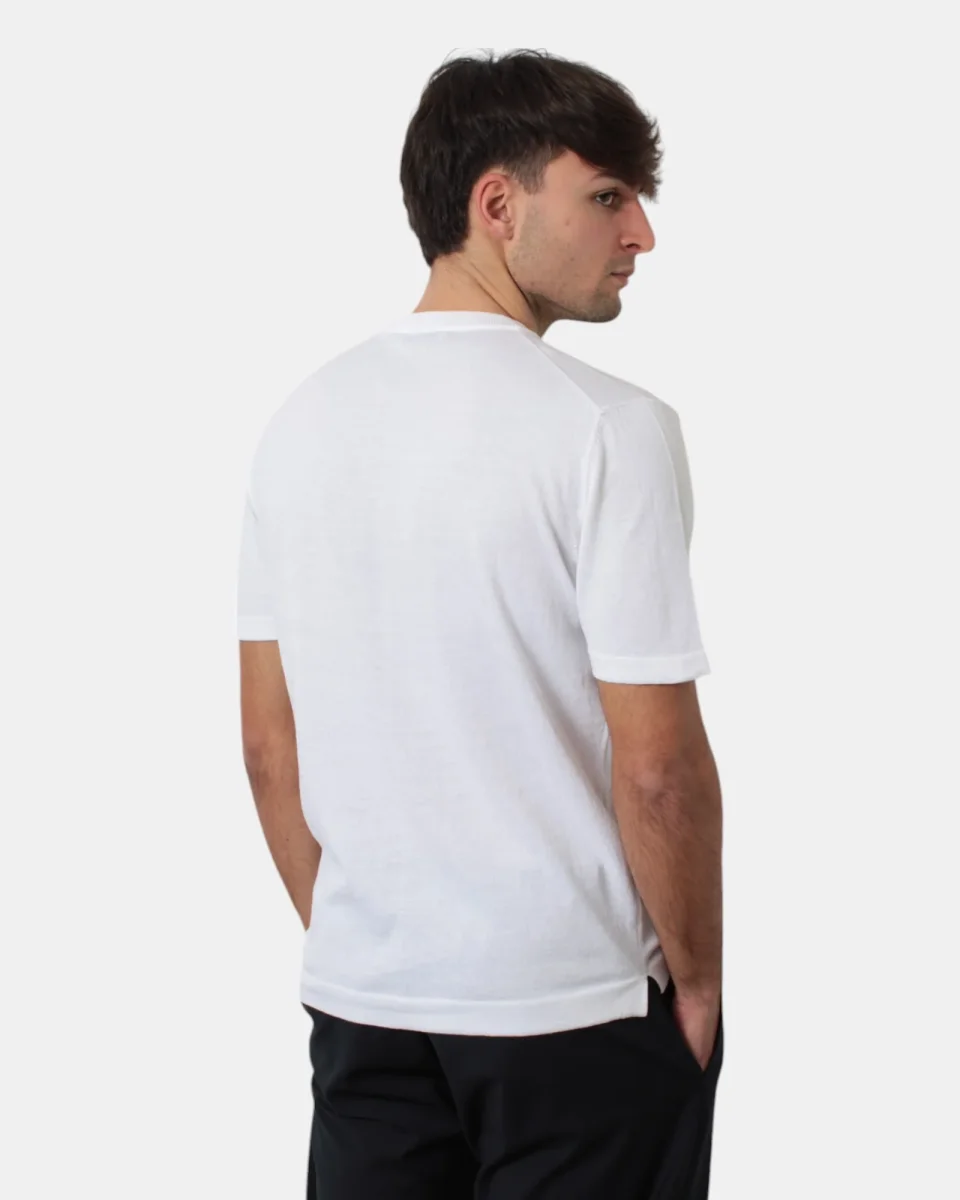 GIROCOLLO MANICA CORTA BELLWOOD CON FONDO TUB E SPACCHETTI - 001 BIANCO - immagine 4