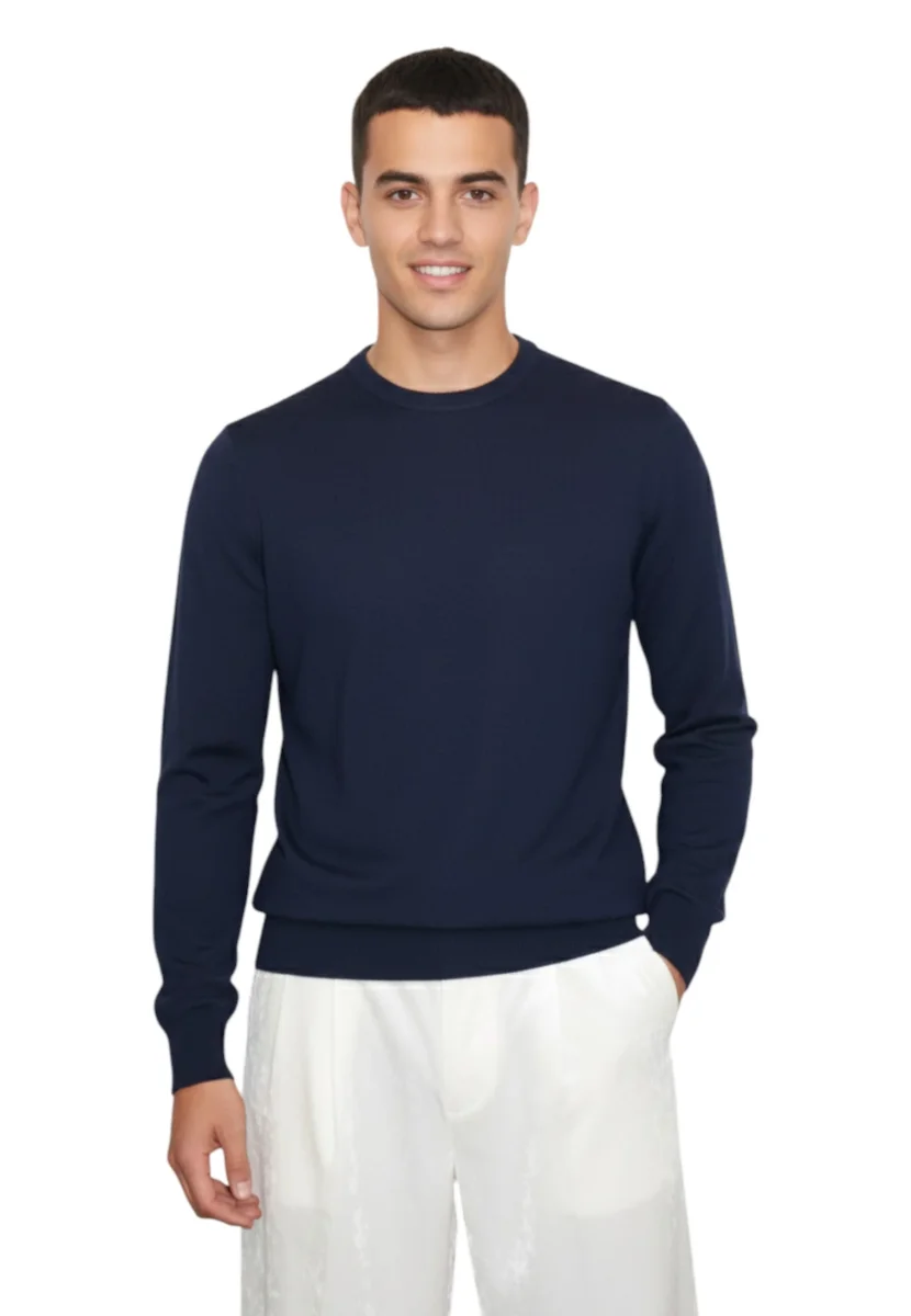 girocollo rasato calato - 38 blu - immagine 5