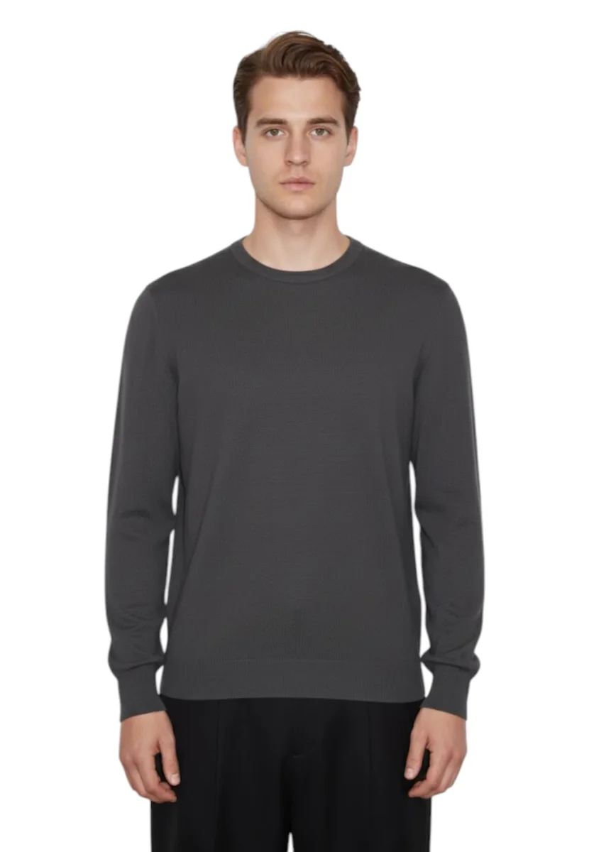 girocollo basico rasato calato - 206 grigio - immagine 5