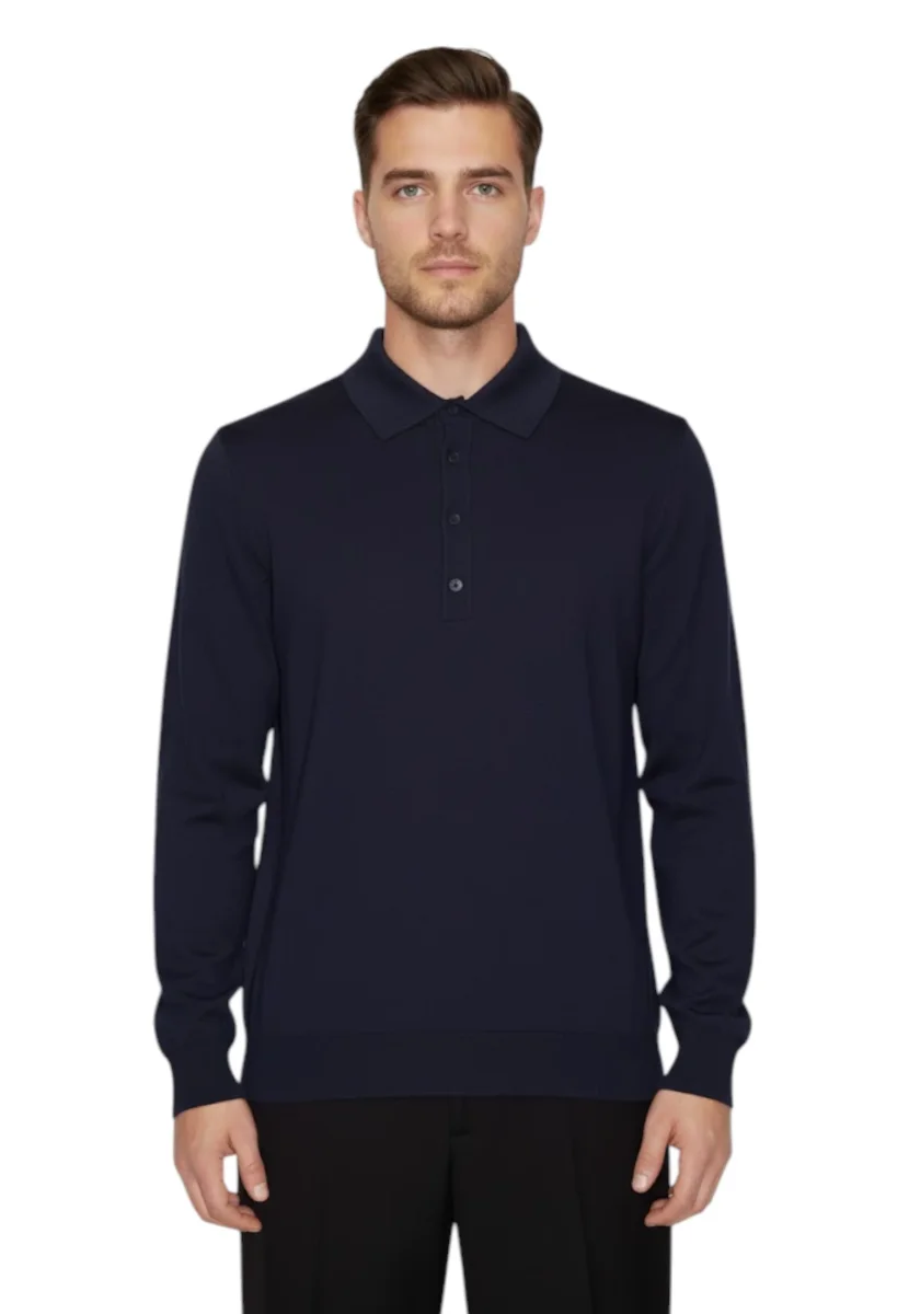 polo con bottoni rasata calata - 41 blu - immagine 5