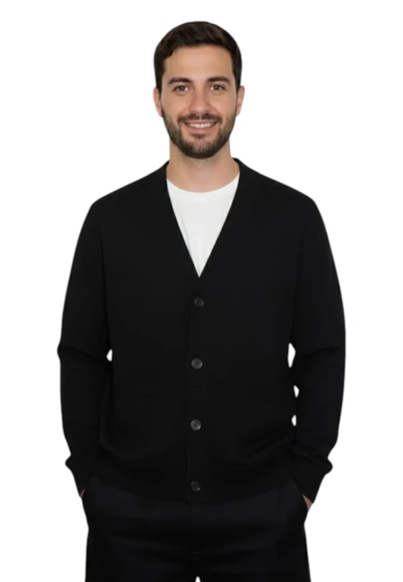 cardigan rasato calato con tasche - 10 nero - immagine 5