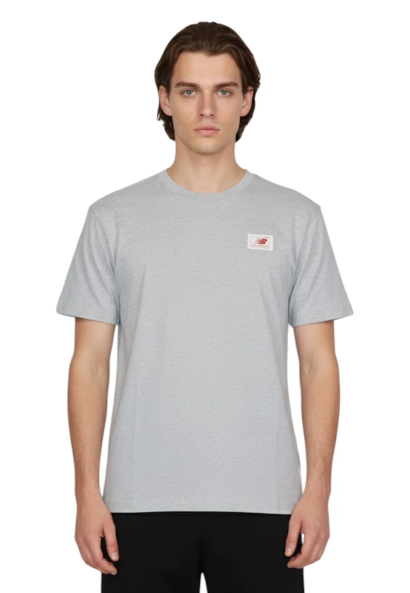 woven label t-shirt - athletic grey - immagine 5