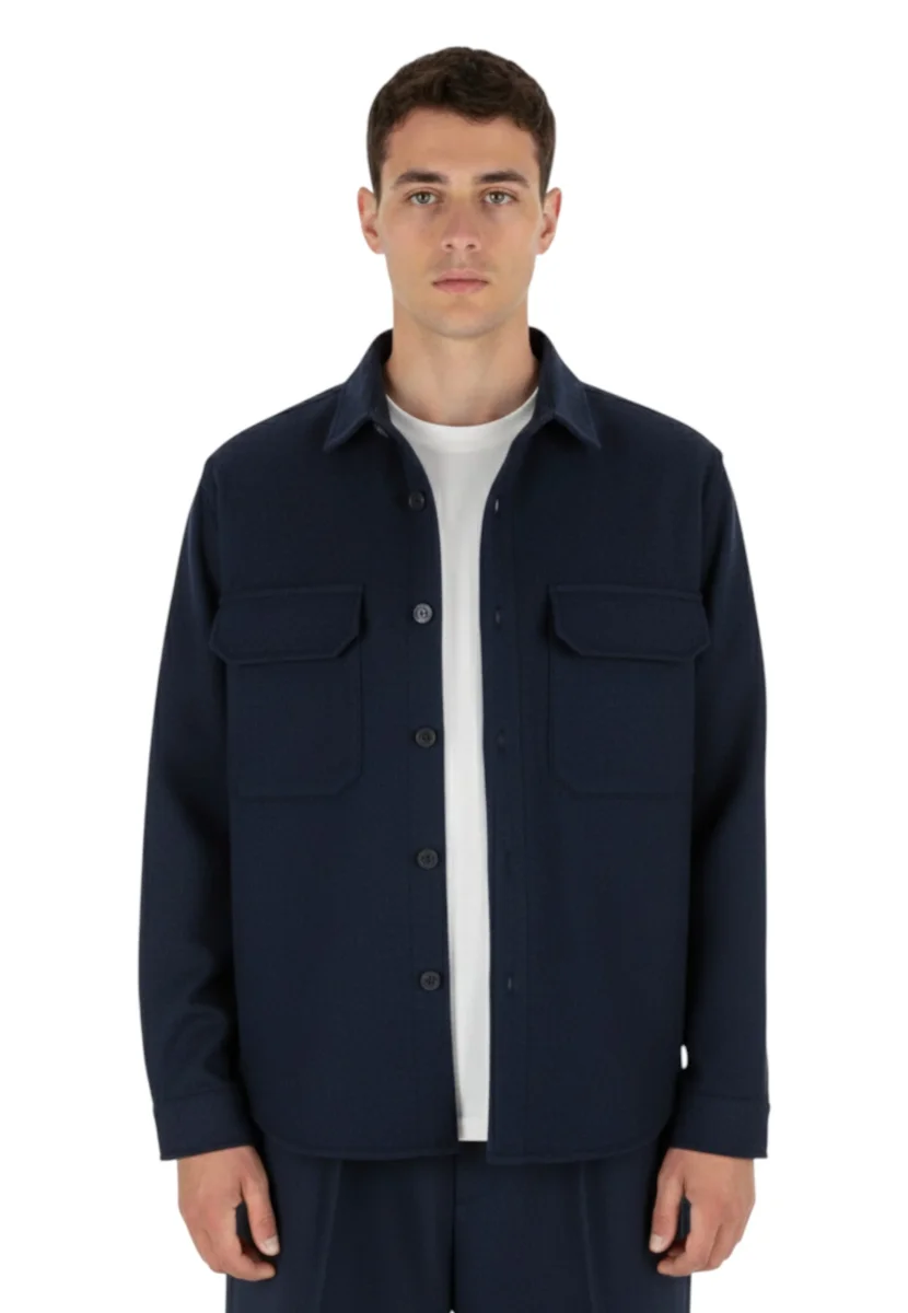 WHITE SAND - Overshirt Blu Navy - immagine 5