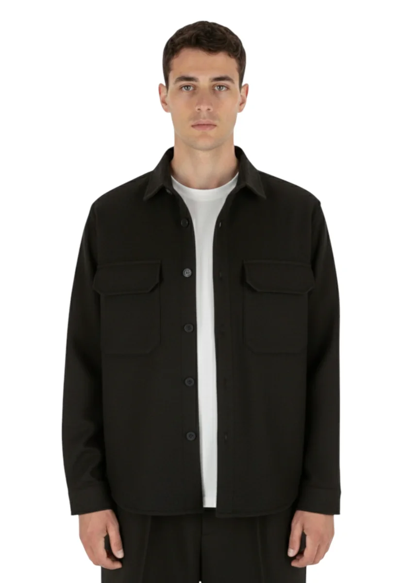 WHITE SAND - Overshirt Nero - immagine 5