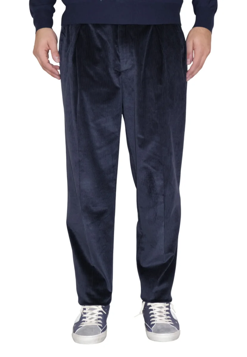pantalone in velluto - 037 blu navy - immagine 5