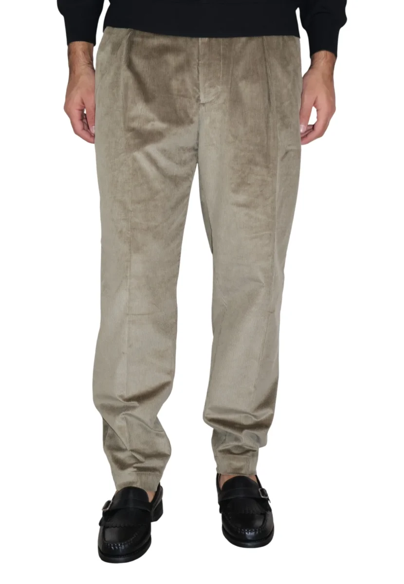 pantalone in velluto - 28 tortora - immagine 5