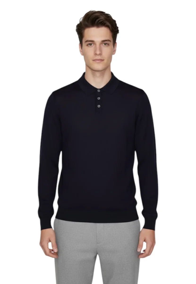 polo rasata - 23 blu - immagine 5