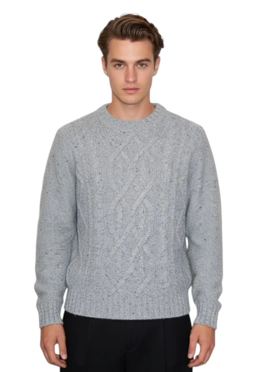 girocollo con disegno - 862 grigio - immagine 5