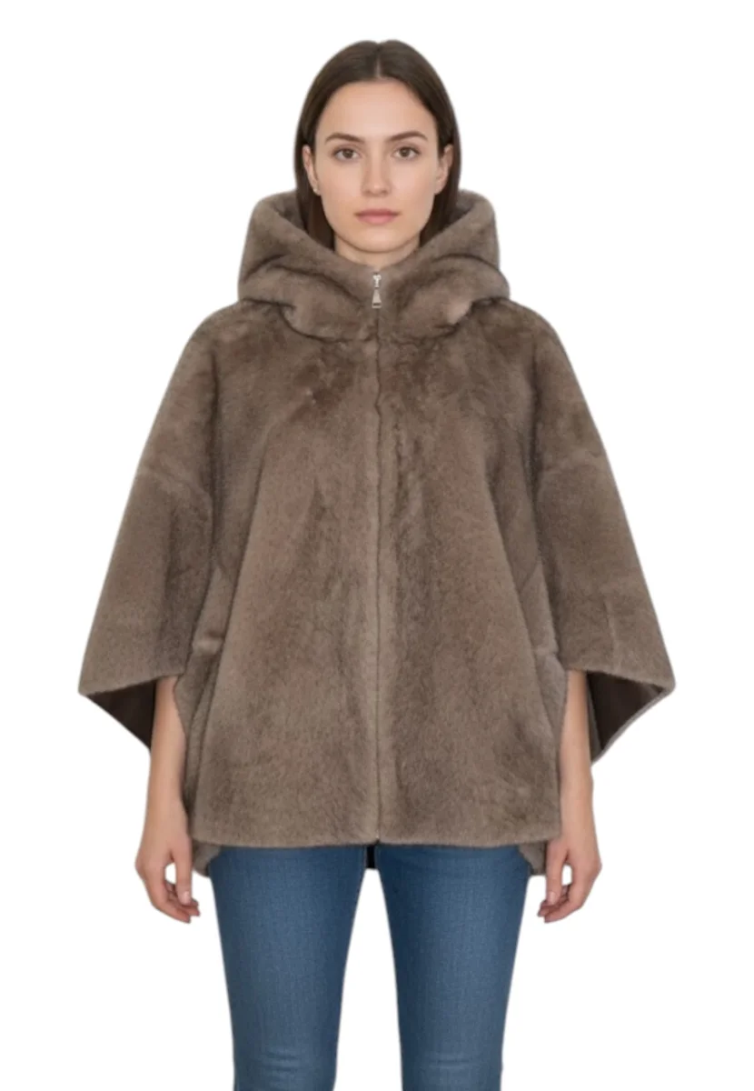 peacoat con zip reversibile - 043 moka/taupe - immagine 5