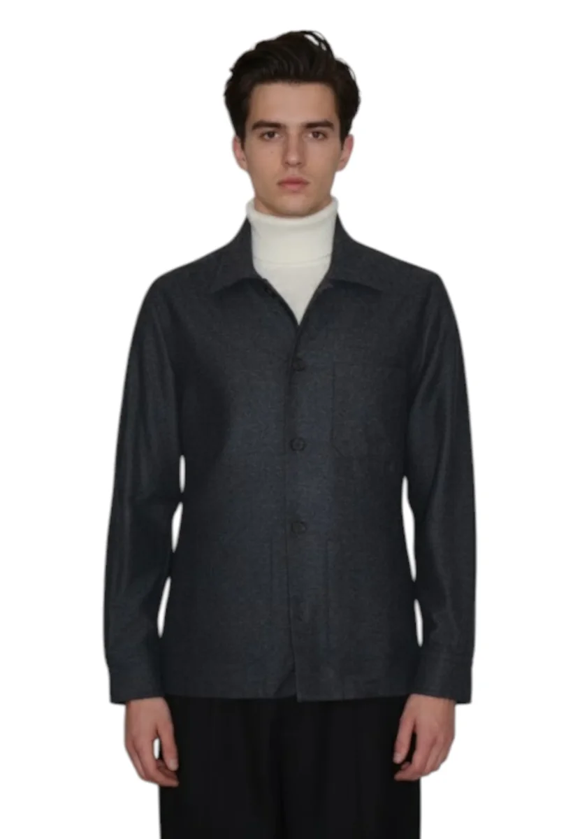 over shirt regular - 531 unito grigio - immagine 5