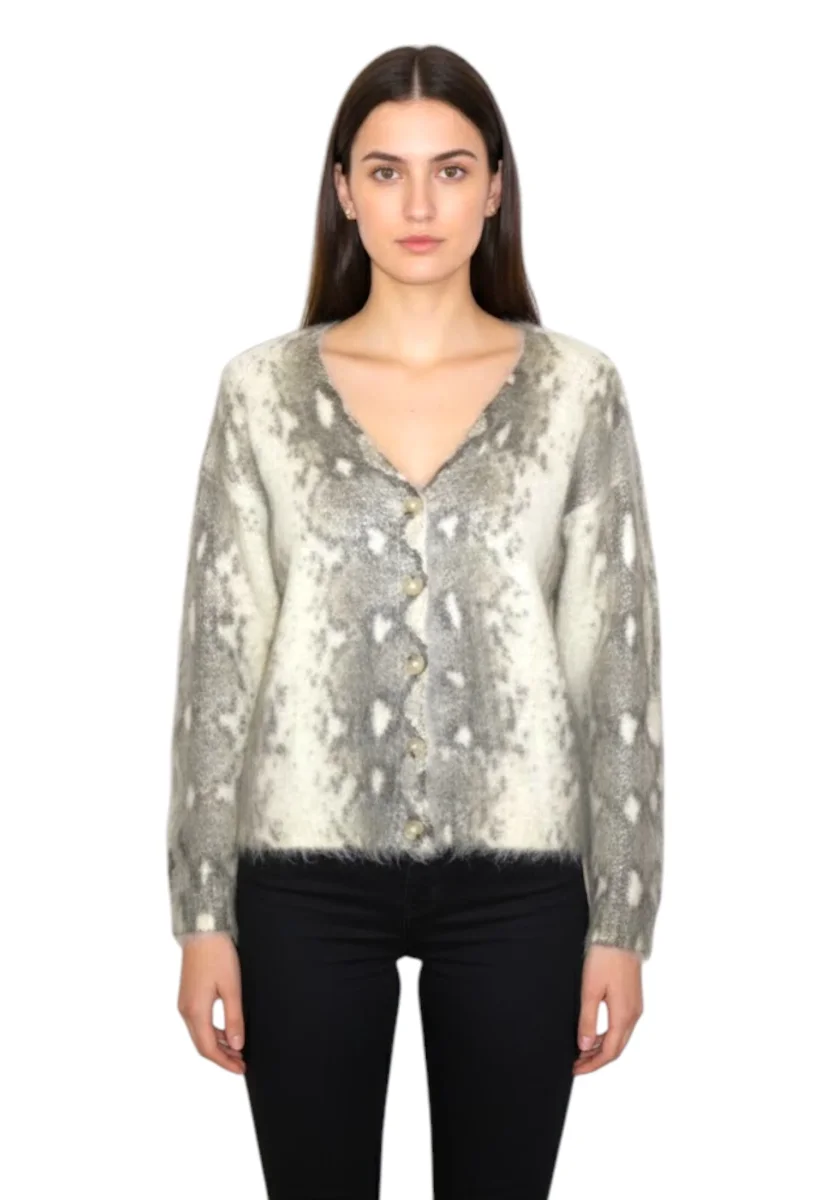maglia a v - ff greige - immagine 5