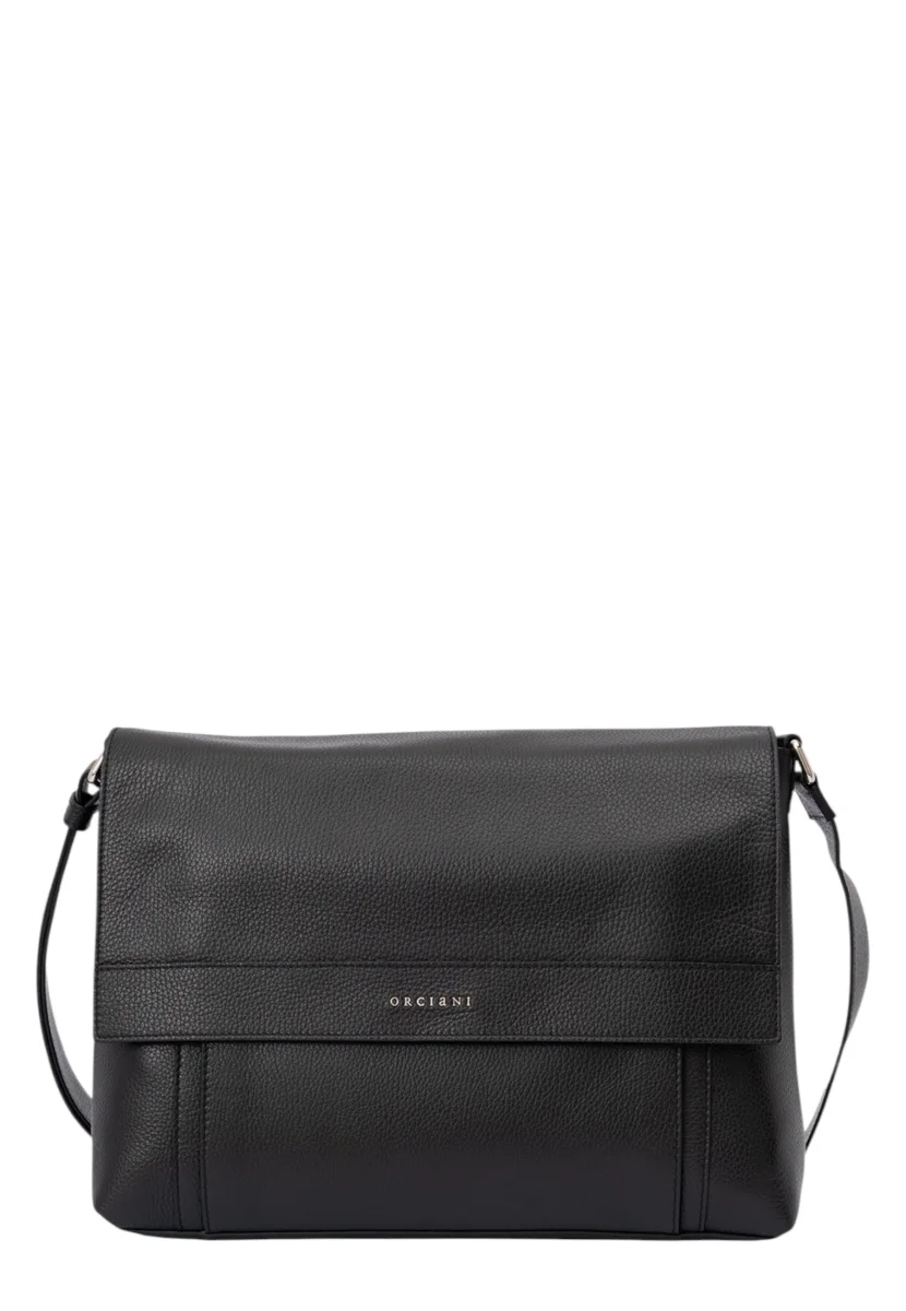 messenger micron in pelle martellata - nero - immagine 5