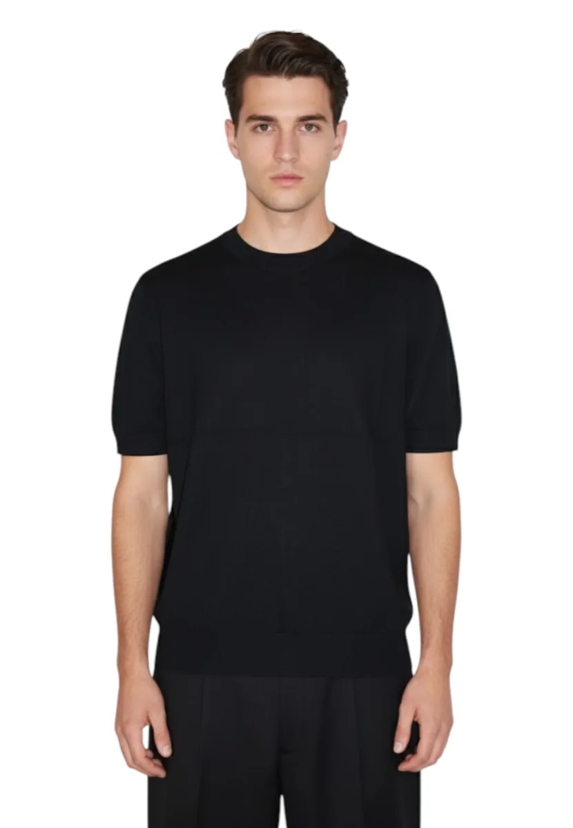 girocollo manica corta - nero - immagine 5