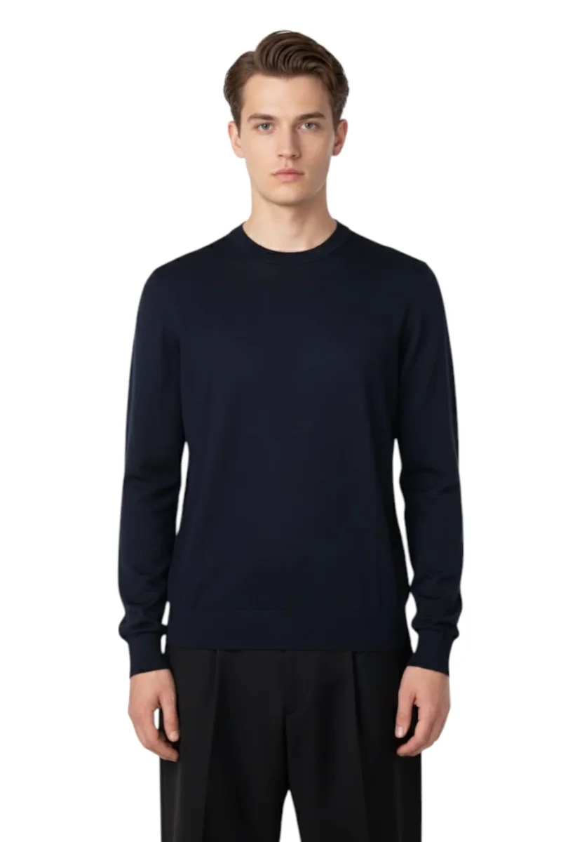 girocollo manica lunga - blu notte - immagine 5