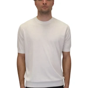 maglia in cotone e seta - 28r panna