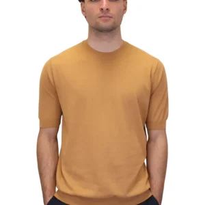 maglia in cotone e seta - 34r cammello