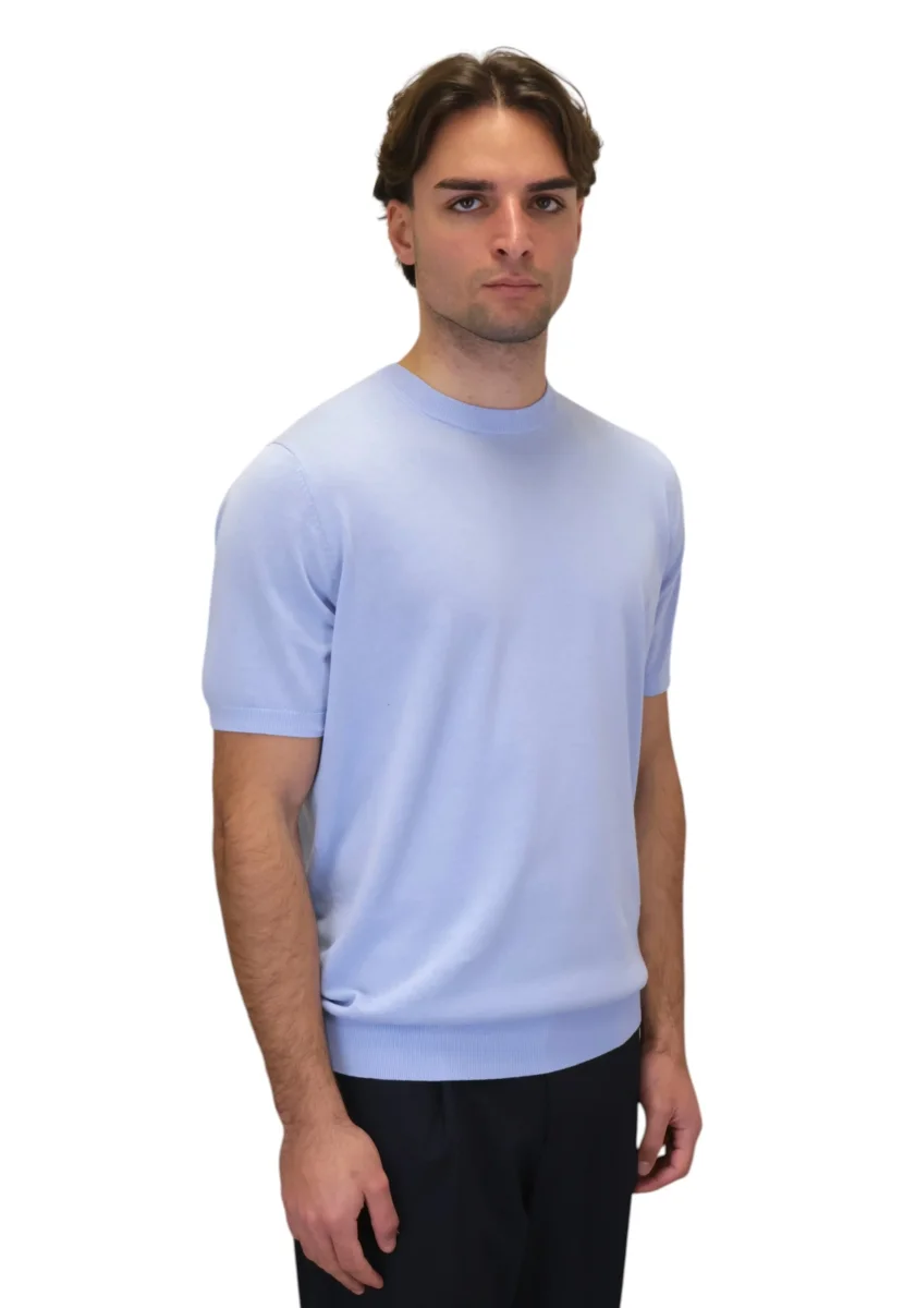 girocollo rasato calato - 36 celeste - immagine 3