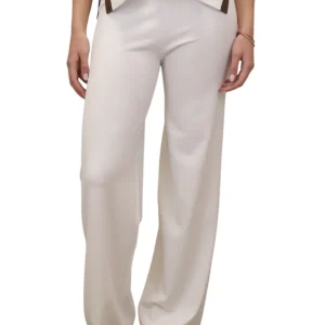 pantalone palazzo rasato - 1 bianco ottico