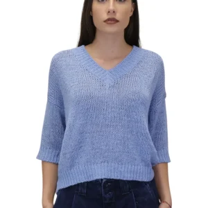 maglia a v - 14 azzurro