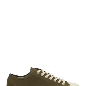 2432 WORKS LOW CUT COTTON CANVAS - A39 GREEEN DK OLIVE/OFF WHITE