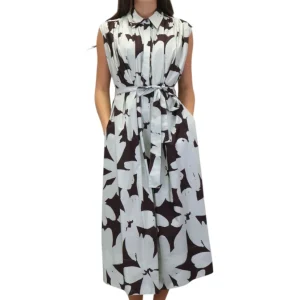 vestito - s8341 stampa moka/menta