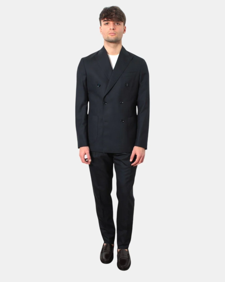 ABITO DOPPIOPETTO BRERAS MILANO CON TASCA A TOPPA - 2 BLU - immagine 2