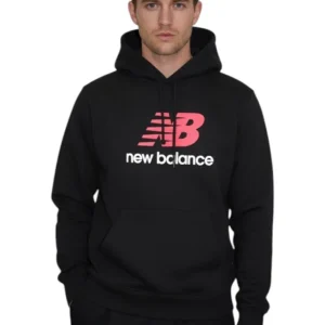 athletics french terry logo hoodie - black
