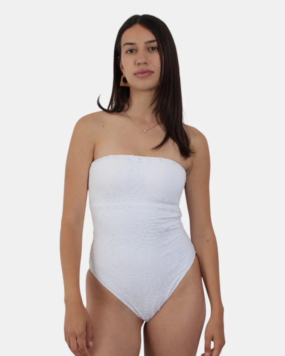 BANDEAU ONE PIECE SWIMSUIT - SUNFLOWER EMBRY 01