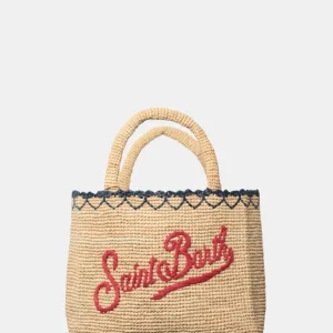 BEACH BAG IN RAFFIA - HEART BORDER 1041