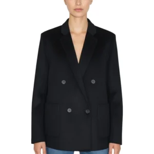 blazer doppio petto semi over - black