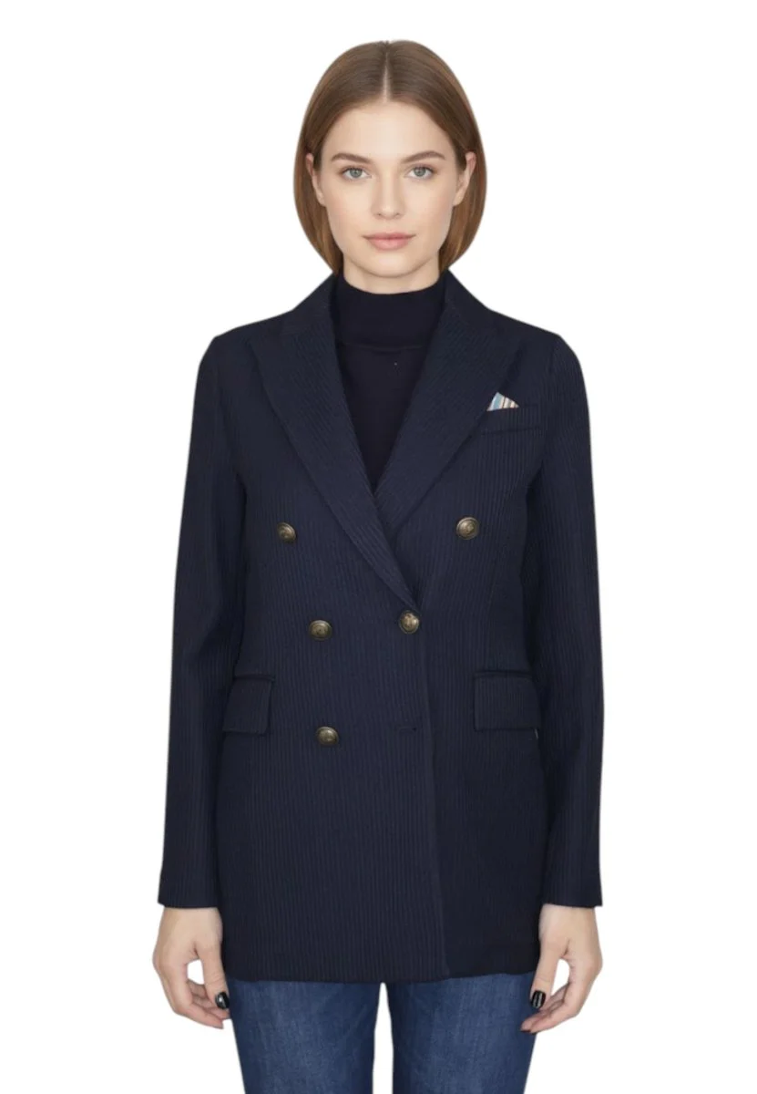 blazer doppiopetto - blu navy - immagine 2