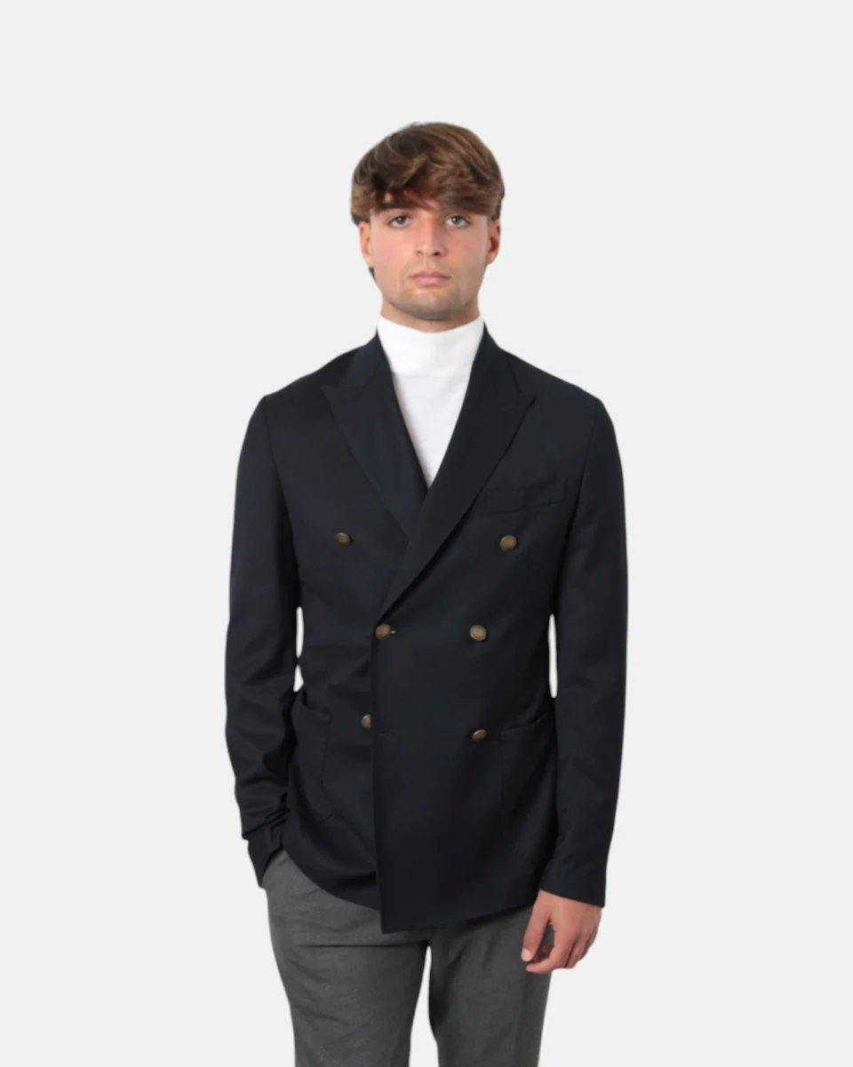 BLAZER DOPPIOPETTO BOTTEGA MARCHIGIANA - BLU - immagine 2