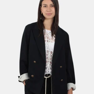 BLAZER DOPPIOPETTO JUCCA EFFETTO LAVATO - 582 NAVY