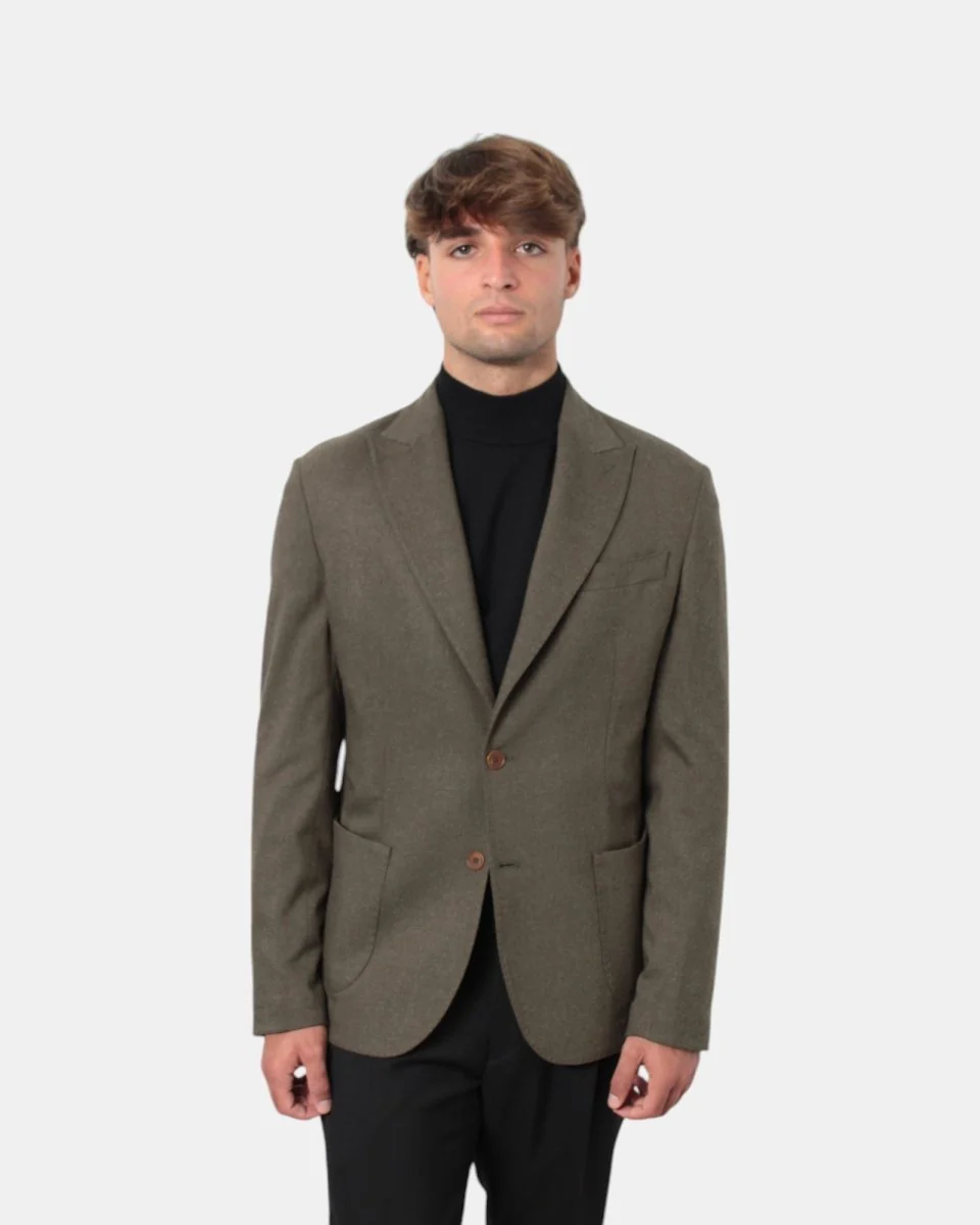 BLAZER MONOPETTO BOTTEGA MARCHIGIANA - MILITARE