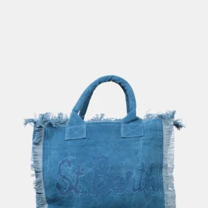 borsa a spalla vanity in tela blu
