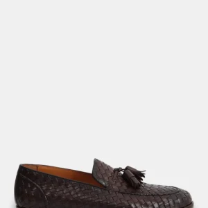 mocassino con nappine mod. javo intrecciato testa di moro