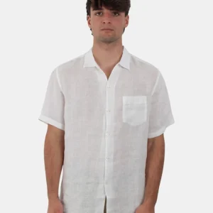 camicia a manica corta - linen 01 bianco