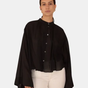 CAMICIA COREANA JUCCA CON MANICA AMPIA - 003 NERO