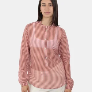 CAMICIA COREANA JUCCA IN MUSSOLA A RIGHE - 1612 TAMARINDO