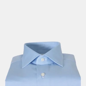 CAMICIA GRIGIO COLLO FRANCESE - 612 CELESTE