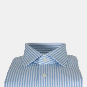 CAMICIA GRIGIO COLLO FRANCESE - 620 CELESTE
