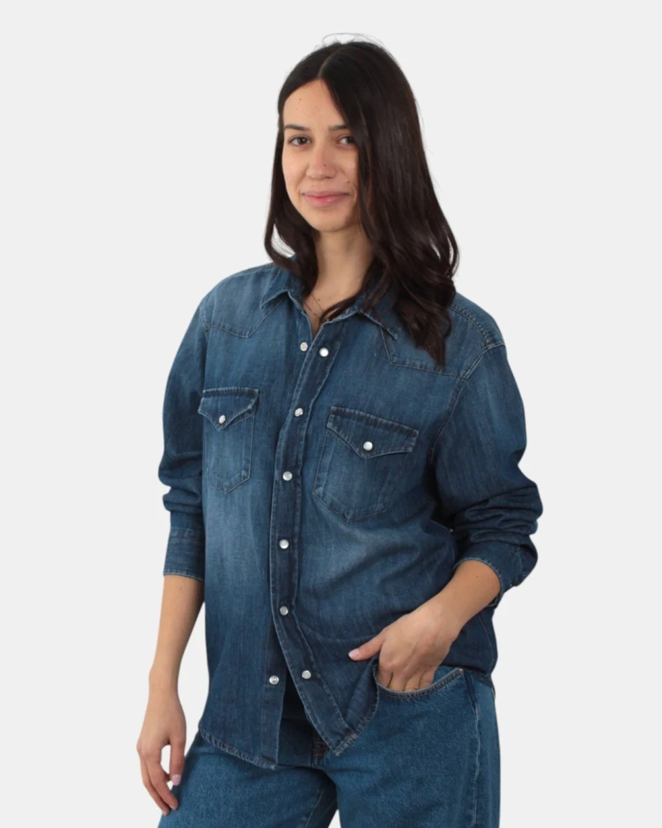 camicia in denim roy roger's mod. marty - c0999 denim - immagine 3